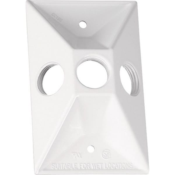 Sigma 14373WH 1 Gang White Weatherproof Rectangular Lampholder Cover 3425477 - main